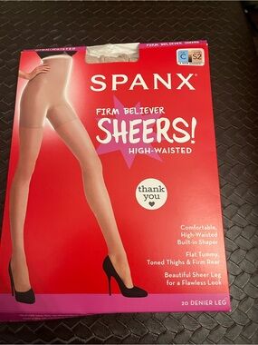 SPANX Firm Believer Sheers High-Waisted Pantyhose - Nude Size C Shade S2